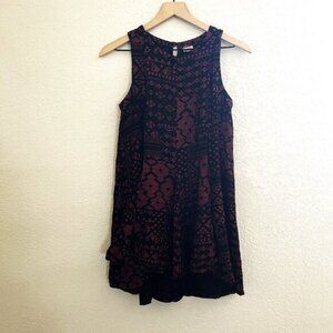 Ecote Black & Red Sleeveless A Line Dress Small